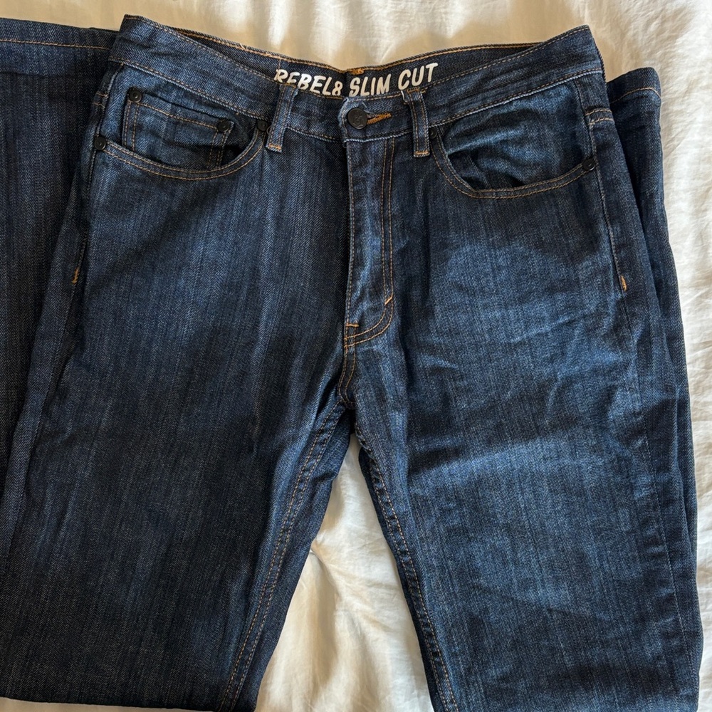 Rebel Eight Dark Blue Slim Cut Men's Jeans